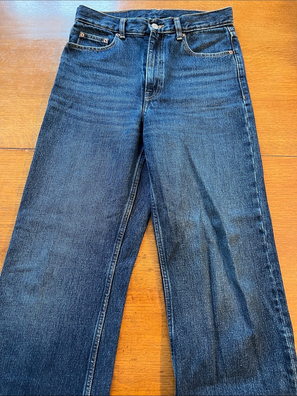 Women’s  wide-Leg Dark Blue Jeans